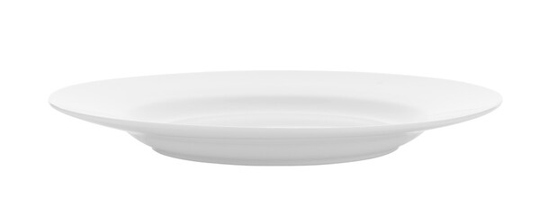 white ceramic plate on transparent png