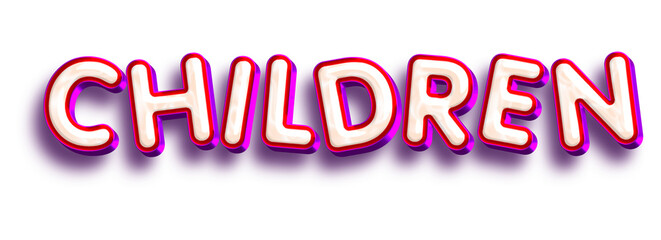 Children 3d text cutout
