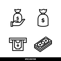 Money icon vector illustration logo template for many purpose. Isolated on white background.