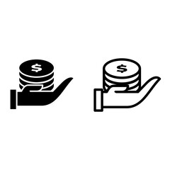Money icon vector illustration logo template for many purpose. Isolated on white background.