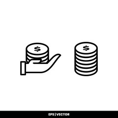 Money icon vector illustration logo template for many purpose. Isolated on white background.