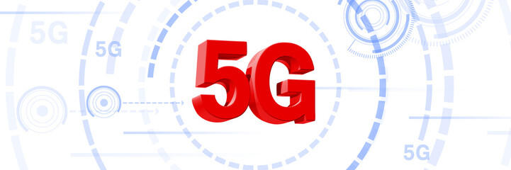Concept of future technology 5G network systems and internet. 3d illustration