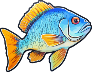 Fish clipart. Illustration picture. Colorful goldfish