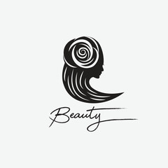beauty salon, hair, spa, rose, cosmetic, fashion logo template