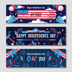 USA Independence Day 4th July Banner