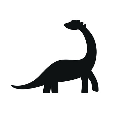 recommend clip art: Flat vector silhouette illustration of brachiosaurus dinosaur