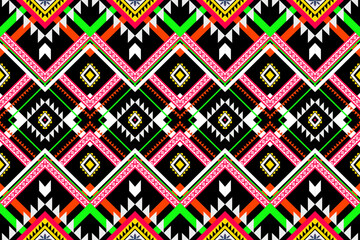 Seamless pattern in tribal, folk embroidery, and Mexican style. Aztec geometric art ornament print.Design for carpet, wallpaper, clothing, wrapping, fabric, cover