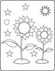 Sunflowers Coloring Pages
