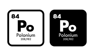 Polonium icon set. vector template illustration  for web design