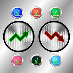 Chart up vector icon Infographic. Chart bar symbol for your web site design, logo, app.