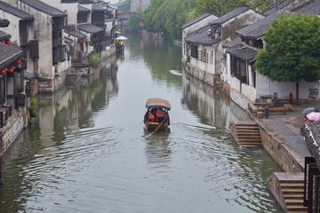 Obraz premium Nanxu, the water town of China's Huzhou Province, maintains the look and feel of its Qing Dynasty apex