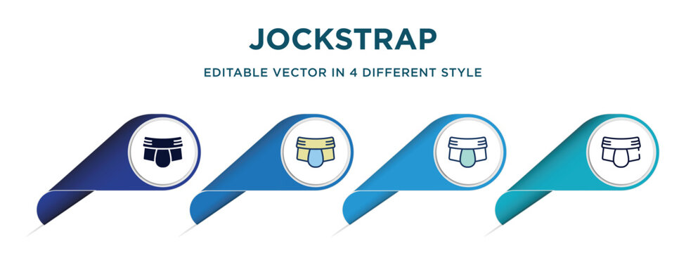 jockstrap icon in 4 different styles such as filled, color, glyph, colorful, lineal color. set of vector for web, mobile, ui