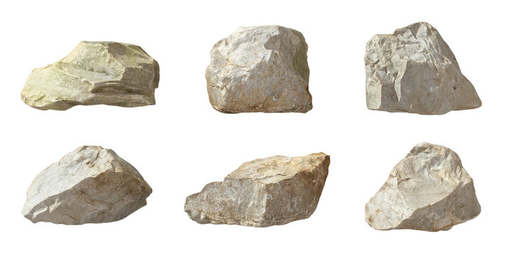 Realistic stones shapes cutout backgrounds 3d rendering png