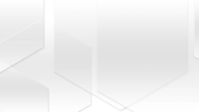 White grey geometry shapes minimal design abstract motion background. Seamless looping animation