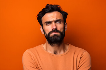 Fototapeta premium Mann schaut verzweifelt KI