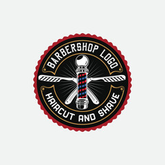 Barber shop logo design with retro vintage style logo