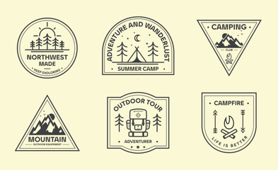 Obraz premium Outdoor Camping Badges and Logos