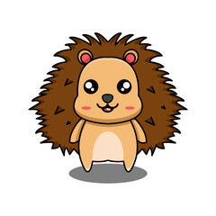 cute hedgehog mascot vector illustration