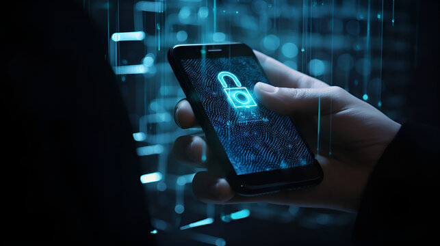Man-holding mobile phone cyber-attack protect generative ai