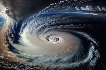 Satellite view. Hurricane Florence over the Atlantics close to the US coast. (ai generated)