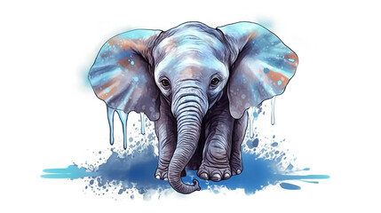 Obraz premium elephant on a white background