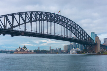 Sydney city harbour bridge and skyline