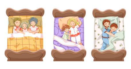 Vector cartoon illustration sleeping concept. Adequate sleep is the best rest.