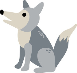 Cute hand drawn wolf.