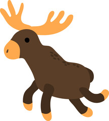 Cute hand drawn wild elk.