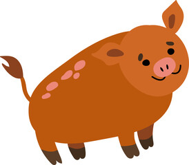 Cute hand drawn wild boar.