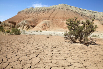 The White mountains in the Aktau mountain range at the Altyn Emel National Park panel, Kazakhstan