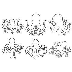 Octopus icon vector set. seafood illustration sign collection. Ocean symbol or logo.