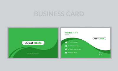Green Minimal Business Card , Double-sided creative business card ,  simple business card design , modern business card ,