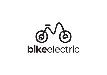 electric bike logo vector. creative energy technology symbol icon.