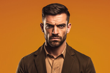 Obraz premium Mann schaut ernst KI