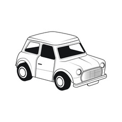 classic car illustration line art