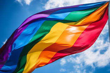 Photo rainbow flag as a symbol made with Generative AI