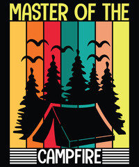 campfire camping T-shirt design bundle