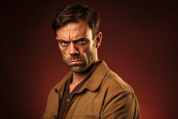 Obraz premium Mann schaut ernst KI