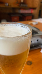 生ビールの泡 ジョッキ
