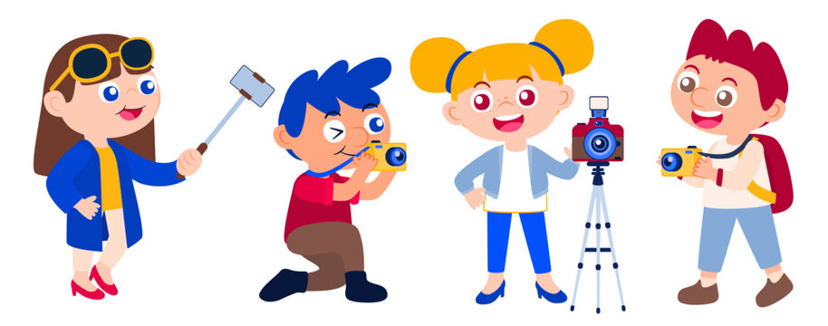 Set of boy and girl wear work clothes in various professions character vector design.