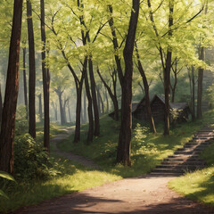 Obraz premium the forrest and the waterfall