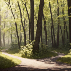 Obraz premium the forrest and the waterfall