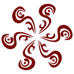 Maroon color tribal design illustration. Perfect for tattoos, stickers, icons, logos, hats, wallpaper elements