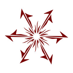 Maroon color tribal design illustration. Perfect for tattoos, stickers, icons, logos, hats, wallpaper elements