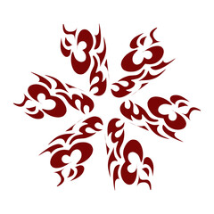 Maroon color tribal design illustration. Perfect for tattoos, stickers, icons, logos, hats, wallpaper elements