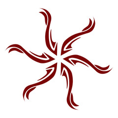 Obraz premium Maroon color tribal design illustration. Perfect for tattoos, stickers, icons, logos, hats, wallpaper elements