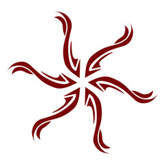 Maroon color tribal design illustration. Perfect for tattoos, stickers, icons, logos, hats, wallpaper elements
