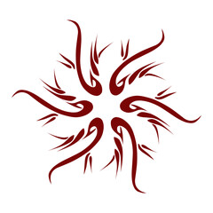 Maroon color tribal design illustration. Perfect for tattoos, stickers, icons, logos, hats, wallpaper elements