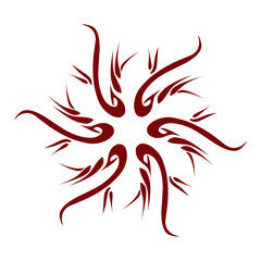 Maroon color tribal design illustration. Perfect for tattoos, stickers, icons, logos, hats, wallpaper elements